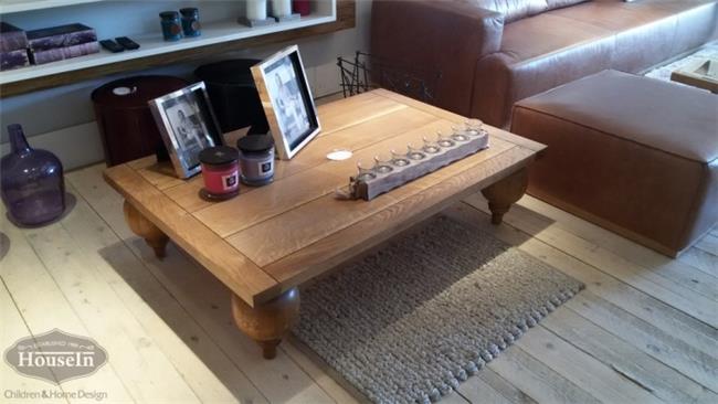 שולחן סלון דקורטיבי מעץ מלא - HouseIn