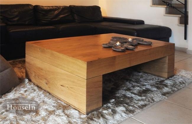 שולחן סלון מעוצב מעץ מלא - HouseIn