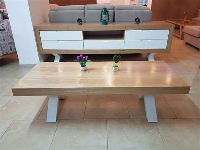 סט שולחן סלון ומזנון - רהיטי אלון