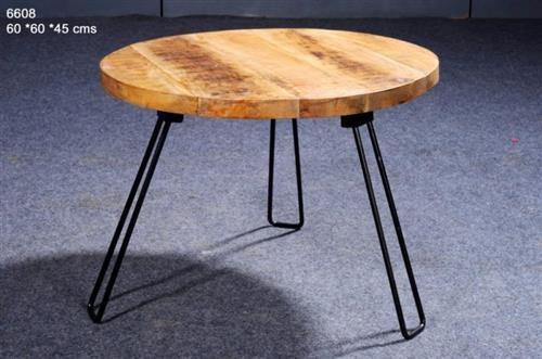 שולחן סלון עגול עץ וברזל - Besto