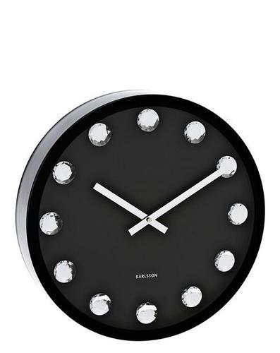 שעון קיר עגול שחור יהלום - Besto