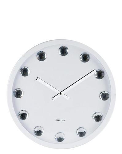 שעון קיר עגול לבן יהלום - Besto