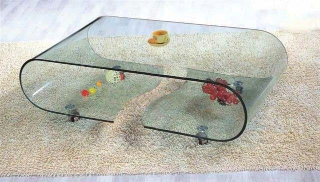 שולחן סלון מזכוכית מכופפת - Green house