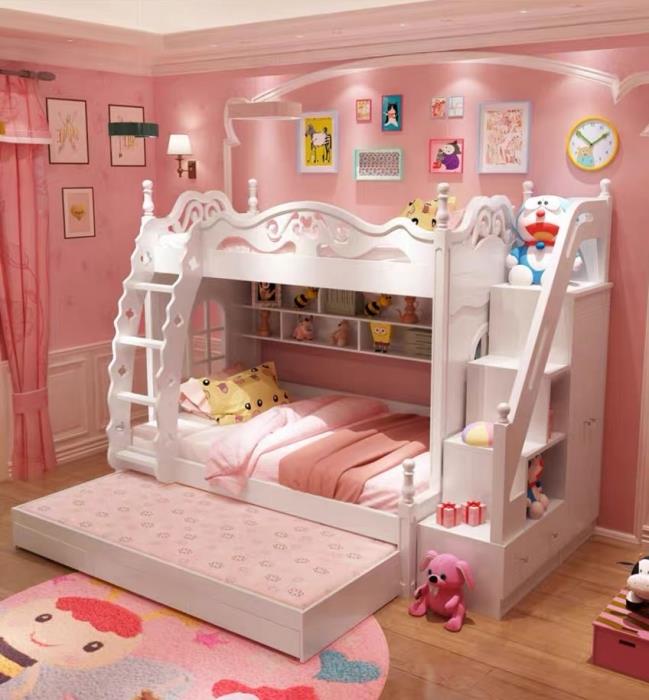 מיטת קומותיים לילדים דגם 103 עם מיטת חבר ומדרגות - רהיטי עטרת