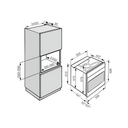 תנור אפיה בנוי 60 ס"מ MIELE דגם H2161B - חשמל נטו