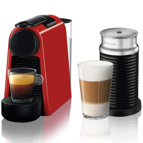 מכונת קפה NESPRESSO ESSENZA MINI בצבע אדום דגם D30 כולל מקציף חלב ארוצ'ינו - חשמל נטו