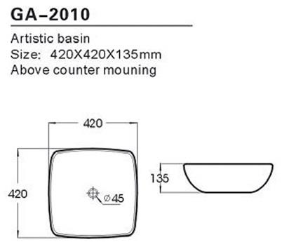כיור מונח GA2010 - א. ארונות אמבטיה מעוצבים