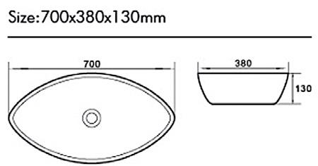 כיור אמבטיה מונח GA 2044 - א. ארונות אמבטיה מעוצבים