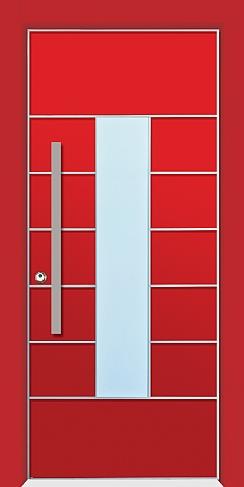דלת שריונית 8005 אדומה - אינטרי-דור דלתות פנים וחוץ