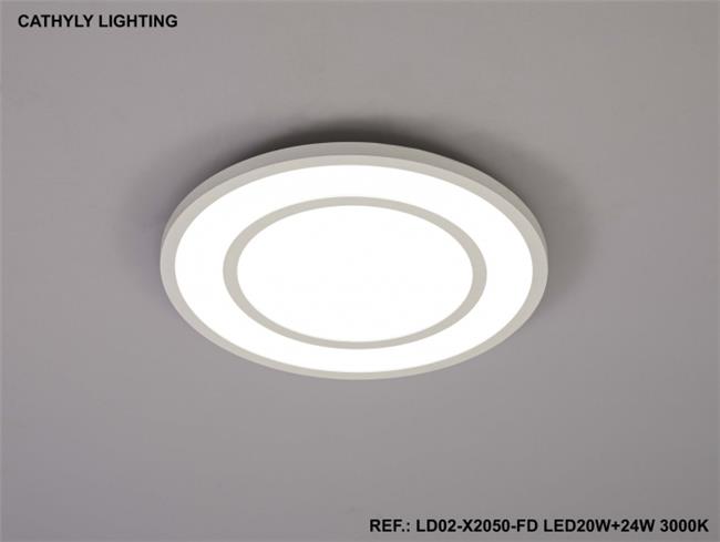 מנורת תקרה 3 מצבי הדלקה LED 20W+24W - תמי ורפי תאורה מעוצבת