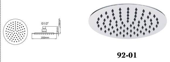 ראש מקלחת דק עגול דגם מדריד 92-01 - מרכז השרון