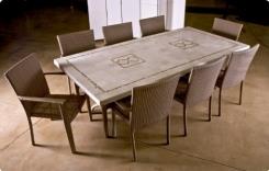 שולחן נופית איילנד כסאות קאמל מוקה - דנה עיצובים