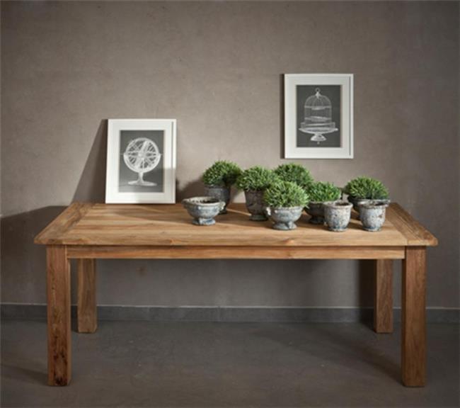 שולחן אוכל מעץ טיק - וסטו VASTU - גלריית רהיטים מעץ מלא 