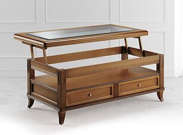 שולחן סלון משולב עץ וזכוכית - DUPEN (דופן)