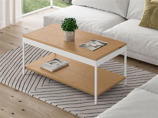שולחן סלון עץ ומתכת - DUPEN (דופן)