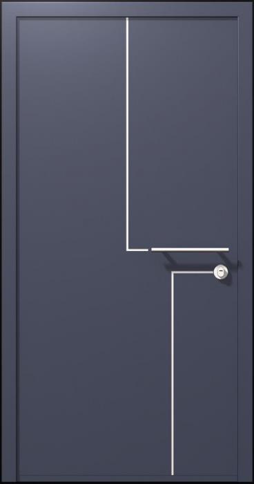 דלת פלדה שחורה בשילוב נירוסטה - רשפים 