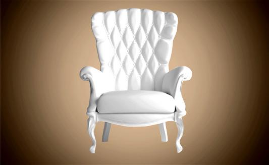 כורסא לבנה קלאסית - Treemium - חלומות בעץ מלא