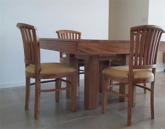 שולחן אוכל + 4 כיסאות - Treemium - חלומות בעץ מלא