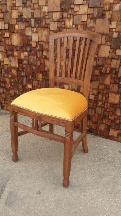 כיסא אוכל עץ טיק כולל ריפוד מושב - Treemium - חלומות בעץ מלא