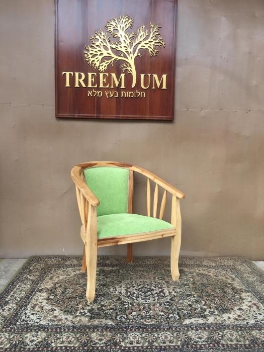 כיסא מרופד מעץ טיק - Treemium - חלומות בעץ מלא