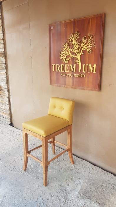 כיסא בר מעץ מלא - Treemium - חלומות בעץ מלא