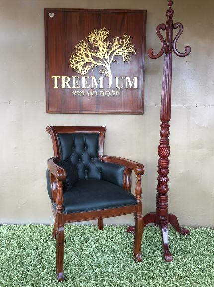 כורסא קלאסית דמוי עור - Treemium - חלומות בעץ מלא