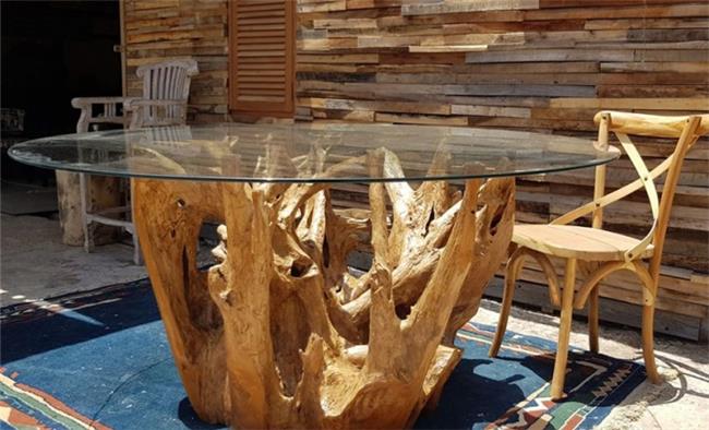 שולחן בשילוב שורש טיק - Treemium - חלומות בעץ מלא