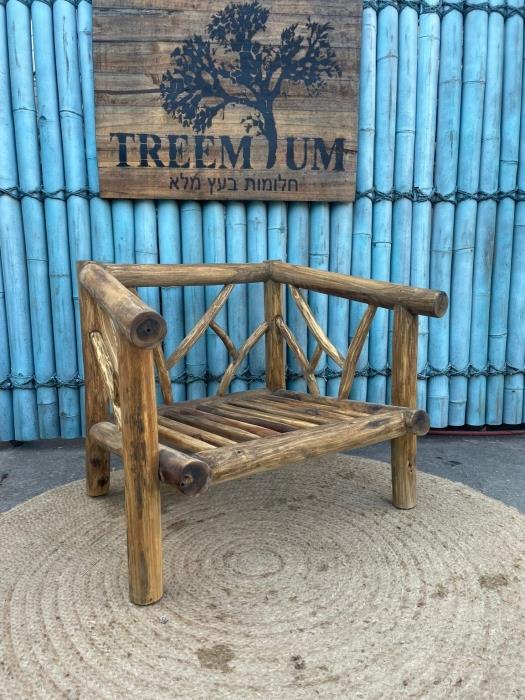 כורסא טיק צעיר דגם מפותל - Treemium - חלומות בעץ מלא