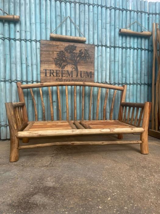 ספה טיק דגם אננס זוגי - Treemium - חלומות בעץ מלא