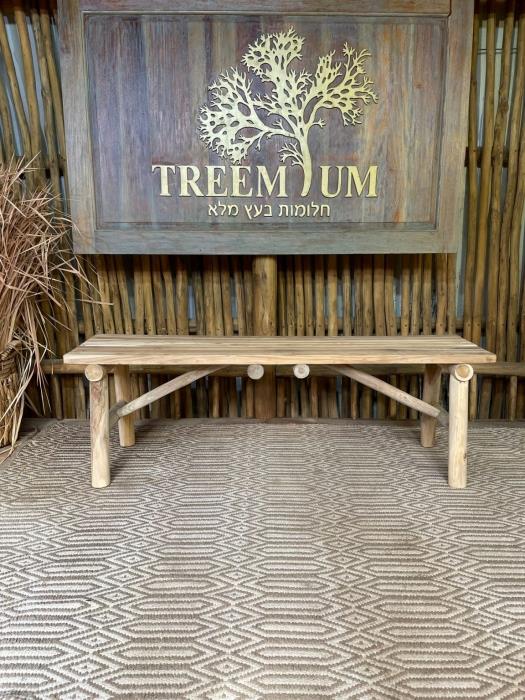 ספסל טיק צעיר - Treemium - חלומות בעץ מלא