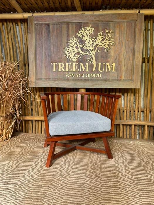 כורסא מעוגלת עץ מלא מהגוני - Treemium - חלומות בעץ מלא