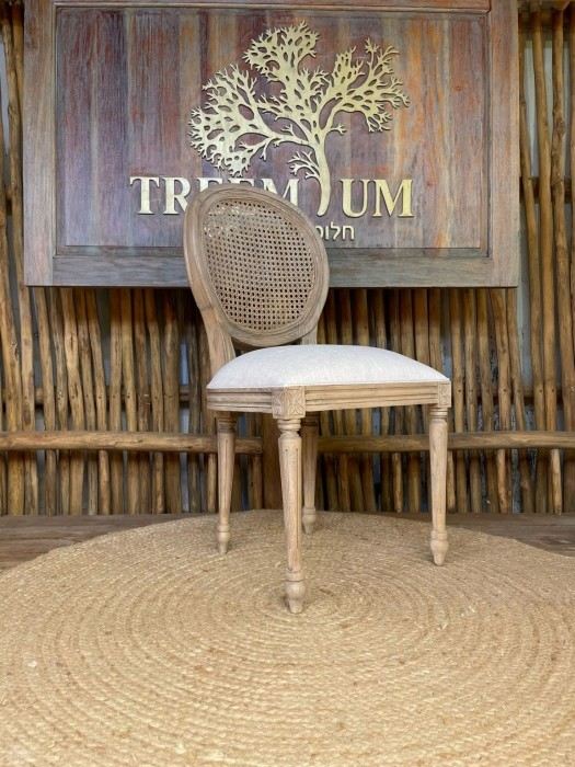 כיסא עץ מלא גב רשת וינאית דגם louis - Treemium - חלומות בעץ מלא