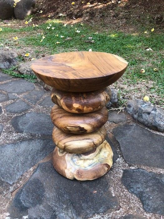 סטול דגם רינג עץ טיק - Treemium - חלומות בעץ מלא