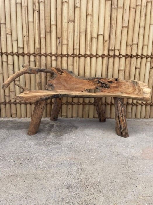 ספסל שורש טיק דגם A - Treemium - חלומות בעץ מלא