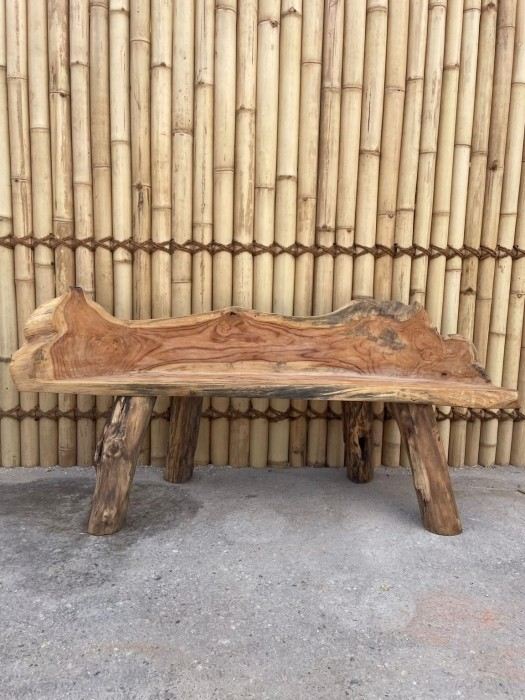 ספסל שורש טיק דגם B - Treemium - חלומות בעץ מלא