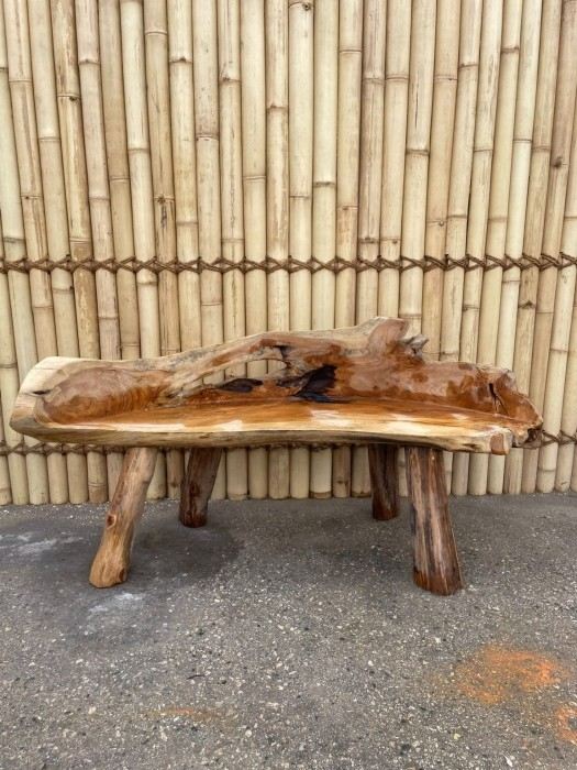 ספסל שורש טיק דגם H - Treemium - חלומות בעץ מלא