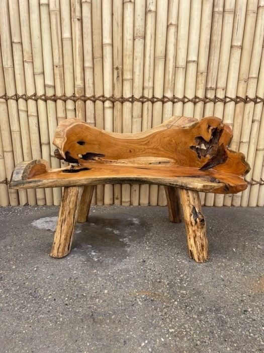 ספסל שורש טיק דגם K - Treemium - חלומות בעץ מלא