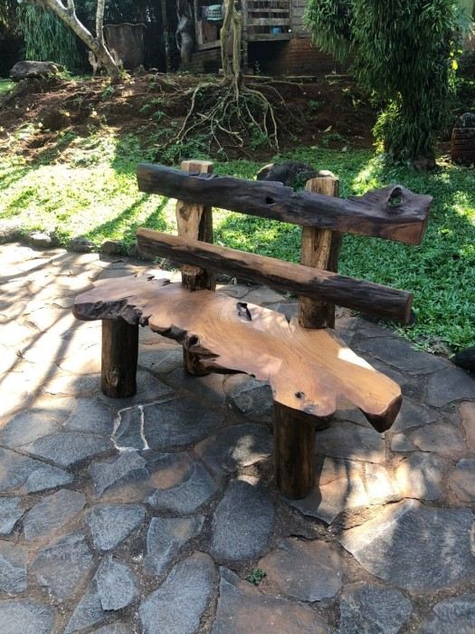 ספסל שורש טיק דגם גלרי - Treemium - חלומות בעץ מלא