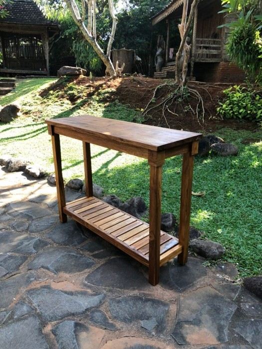 קונסולה עץ מלא טיק בגימור טבעי - Treemium - חלומות בעץ מלא