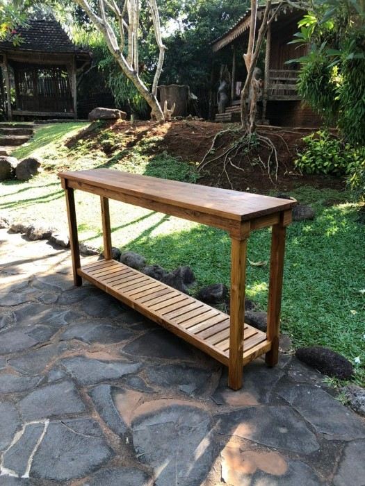 קונסולה עץ מלא טיק בגימור טבעי - Treemium - חלומות בעץ מלא