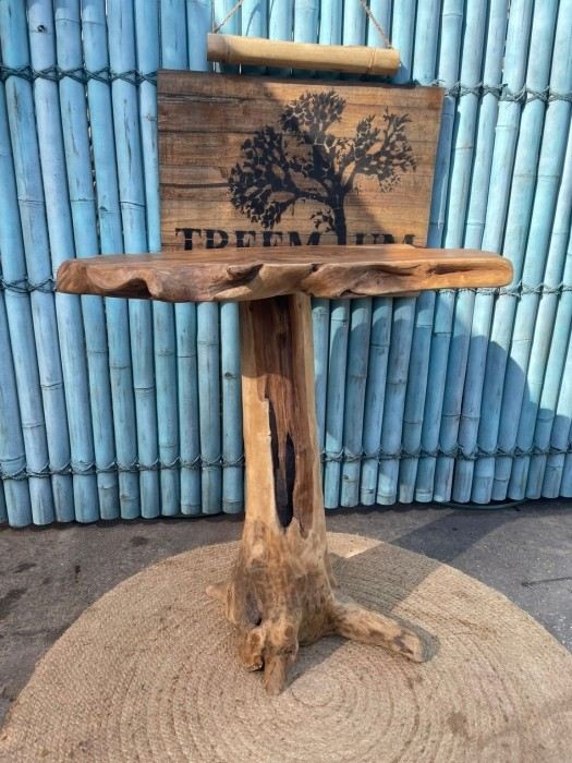 שולחן בר משורש טיק - Treemium - חלומות בעץ מלא