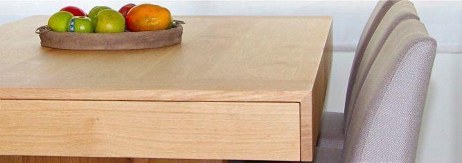 פינת אוכל ,שולחן מעץ אלון מבוקע, עיצוב ניצן הורוביץ