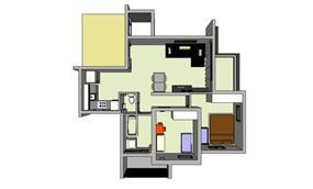מודל דירה הדמיית מחשב
