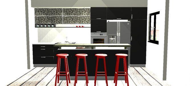הדמית מחשב למטבח מודרני בדירת רווק