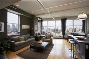 עיצוב מודרני לסלון בבית מגורים במנהטן- אטלס דרור אדריכלות ועיצוב