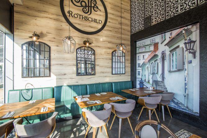 בית קפה מעוצב ברוטשילד- בן רזניאלי סטודיו לעיצוב פנים