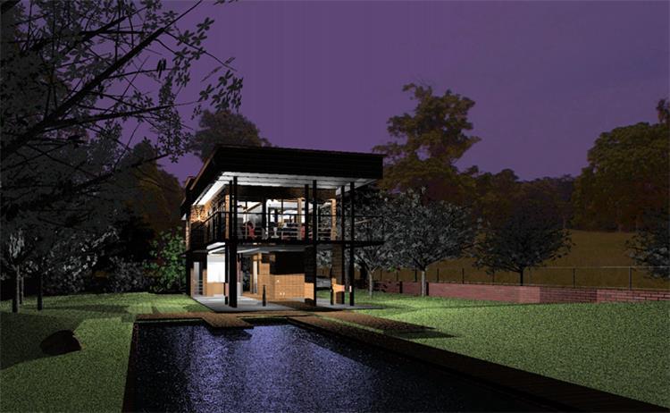 תכנון דגמי בתים באוקינוס השקט - הדמיית לילה - פרוטו אדריכלים בע"מ