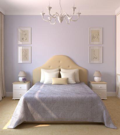 חדר שינה  בגווני סגול, עיצוב חלי שפירא