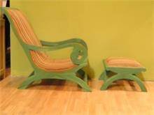 כורסא ירוקה עם הדום - Treemium - חלומות בעץ מלא