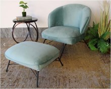כורסא והדום דגם נתי צבע טורקיז